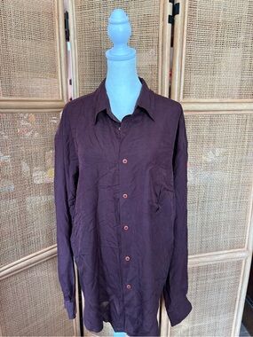 GO BY GO SILK Lightweight Silk Button Up Shirt
